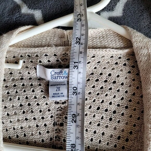 Croft & Barrow Long Cardigan Duster Size 2x Open Knit Coastal Beachy Classic Nwt - Picture 3 of 6